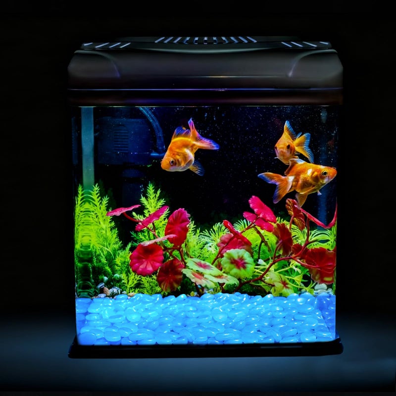 Oubest Glow in The Dark Rocks Glow Pebbles Outdoor Bulk Blue Decorations Stones for Garden Fish Tank Aquarium Walkway Plant Pots (500, Blue) - Image 2